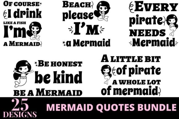 25 Mermaid Quotes Bundle: Playful Design Assets for Sellers