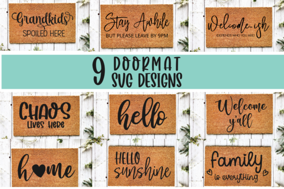 DIY Doormat SVG Cut File Bundle Designs for Crafts and Graphics