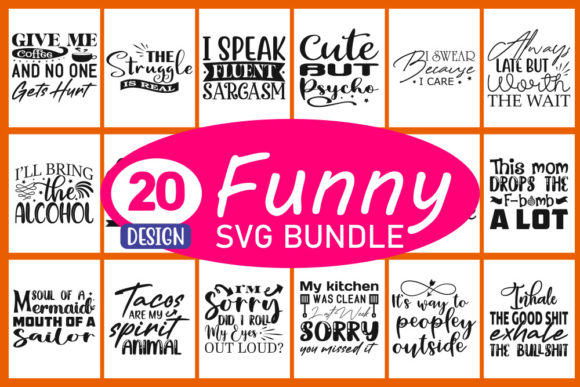 Funny Svg Designs Bundle for Graphics and Crafts