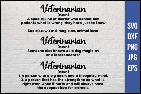 Funny Veterinarian Definitions Graphics for Local Business Branding
