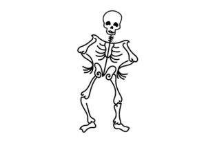 Skeleton Line Art Style for Halloween Crafts